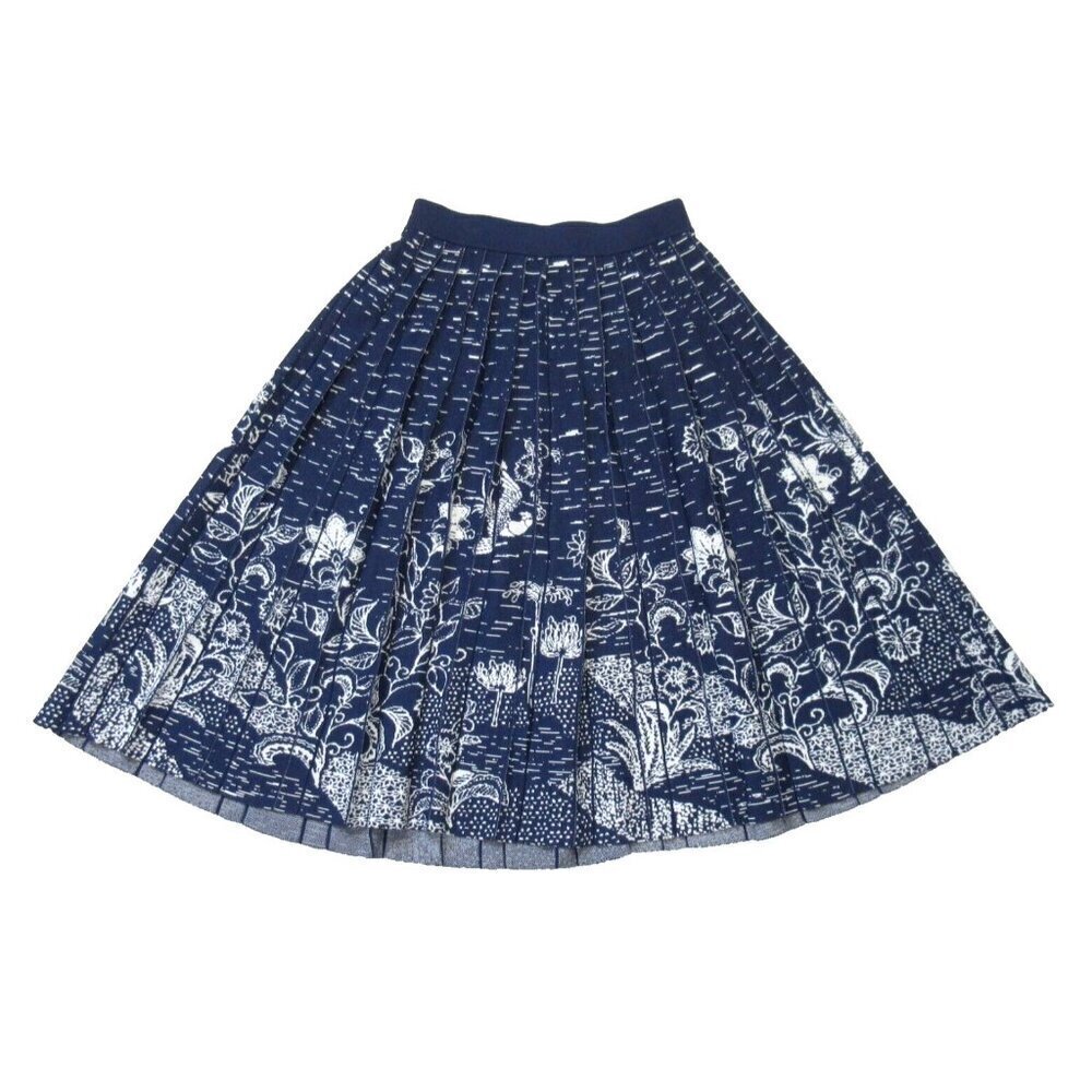 NWT by Anthropologie Haven Pleated Knit Midi in Blue White Sweater Skirt S - Picture 5 of 7